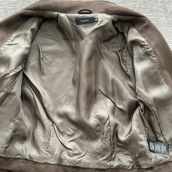 Talula Faux Suede Cropped Jacket in Grey (Sm) - Picture 3 of 4